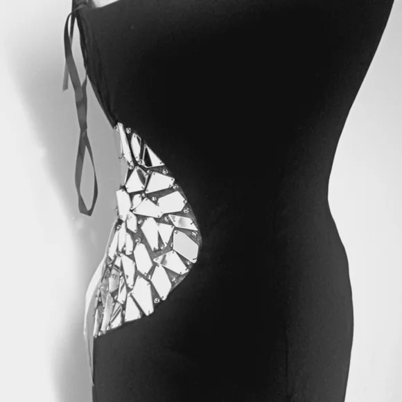 NWT Elegant Black One-Shoulder Dress - Picture 3 of 4